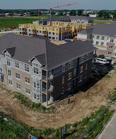 Wheeler Apartments construction bird eye view